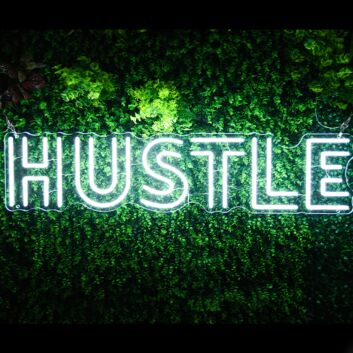 Retro Hustle Neon Sign for Motivational and Vintage Decor