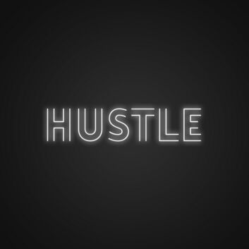 Retro Hustle Neon Sign for Motivational and Vintage Decor