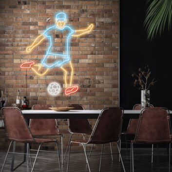 Soccer Player Neon Sign for Sports Lovers and Enthusiasts
