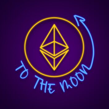 Ethereum To The Moon Sign Neon Sign for Cryptocurrency Enthusiasts