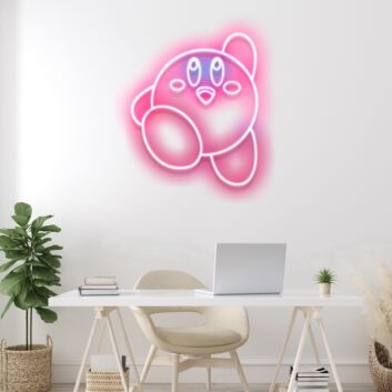 Kirby Neon Sign for Video Game Fans and Fun Spaces