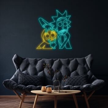 Psychedelic Rick And Morty Sign Neon Sign for Fans and Fun Spaces