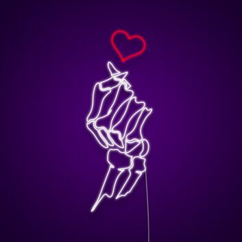 Skeleton Hand Finger Heart LED Neon Sign