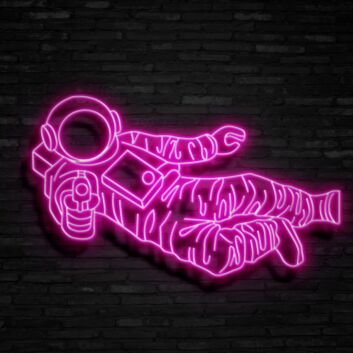 Astronaut Fly Neon Sign for Space Enthusiasts