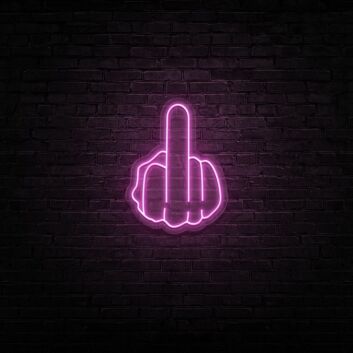 Middle Finger Neon Sign for Edgy and Bold Spaces