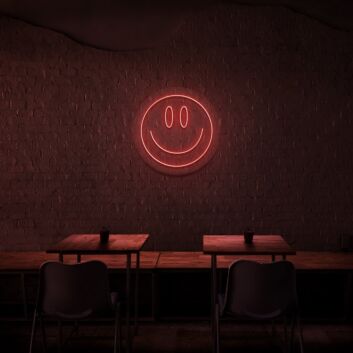 Smiley Neon Sign for Happy and Positive Spaces