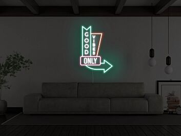 Vintage Good Vibes Only Neon Sign for Retro and Positive Decor