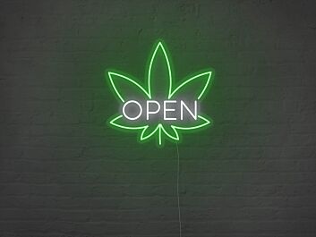 Weed Open Neon Sign for Cannabis Shops