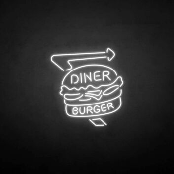 Diner Burger&#39; neon sign
