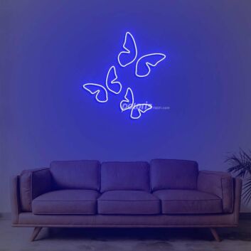 3 Sizes Butterflies On One Board Girls Room Aesthetic Neon Sign for Whimsical Decor