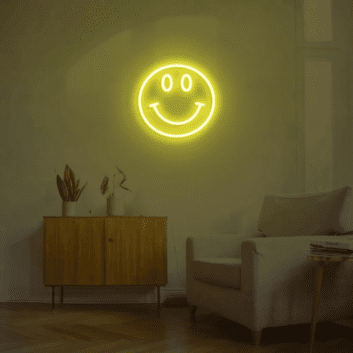 Smile Face Neon Sign for Happy and Positive Spaces