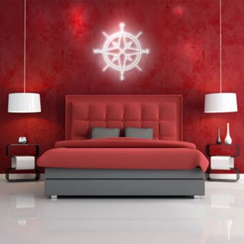 Compass Neon Sign for Adventure and Travel Lovers