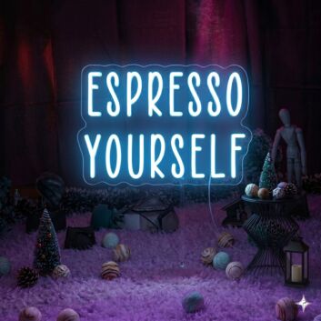 Espresso Yourself Neon Sign for Cafes and Coffee Shops