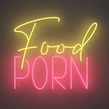 Food Porn Neon Sign MNE11008 for Food Lovers and Dining Areas