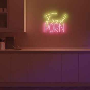 Food Porn LED Neon Sign for Kitchens and Dining Areas