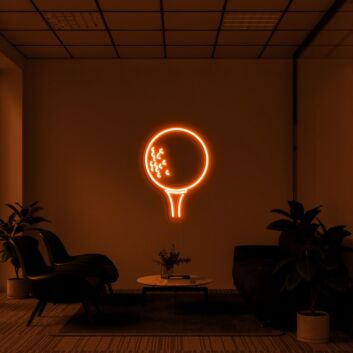 Golf Ball Neon Sign for Sports Lovers and Enthusiasts