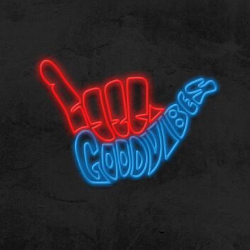 Good Vibes Shaka Hand LED Neon Sign