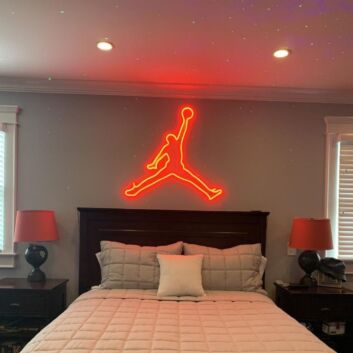 Jumpman Neon Sign for Sneaker Enthusiasts and Sports Lovers