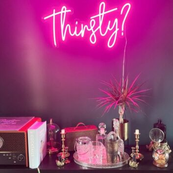 Thirsty Neon Sign for Bars and Social Spaces