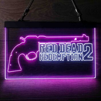 Red Dead Redemption 2 Dual LED Neon Sign for Gaming Fans