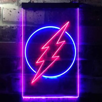 The Flash Logo Dual LED Neon Sign for Superhero Fans
