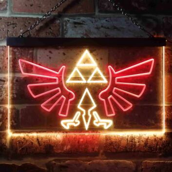 The Legend of Zelda Triforce Dual LED Neon Sign for Gaming Fans