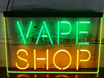 Vape Shop Indoor Display Open Dual LED Neon Sign for Retail Spaces