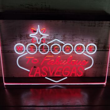 Welcome to Las Vegas Casino Dual LED Neon Sign for Casino and Fun Spaces