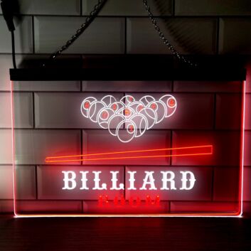 Billiard Pool Dual LED Neon Sign for Gaming and Social Spaces