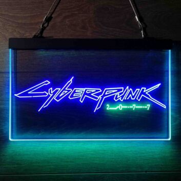 Cyberpunk Dual LED Neon Sign for Gaming and Sci-Fi Fans