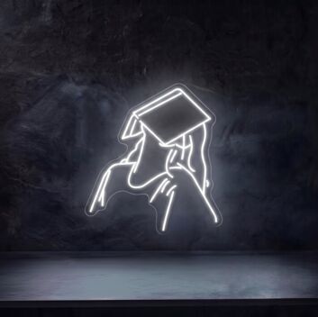 Resting Reader with Book LED Neon Sign