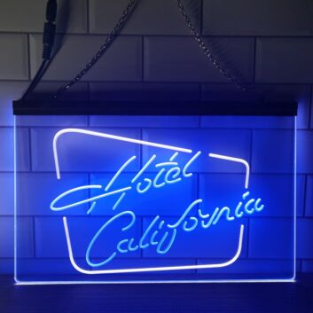 Hotel California Dual LED Neon Sign for Music Fans