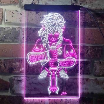 Legend Of Zelda Link Dual LED Neon Sign for Gaming Fans