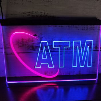 OPEN ATM Dual LED Neon Sign for Businesses and Convenience Spaces