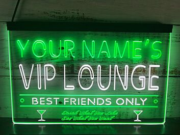 Personalized VIP Lounge Best Friends Only Dual LED Neon Sign
