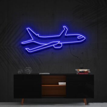 Airplane Neon Sign for Travel and Adventure Themes