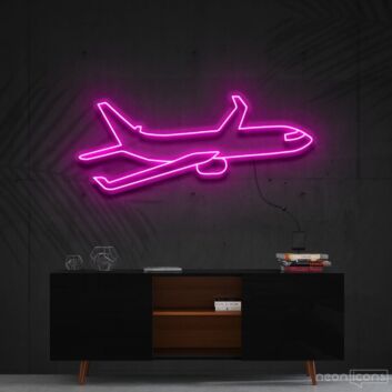 Airplane Neon Sign for Travel and Adventure Themes