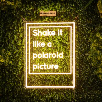Shake It Like A Polaroid Picture Neon Sign for Fun and Playful Spaces