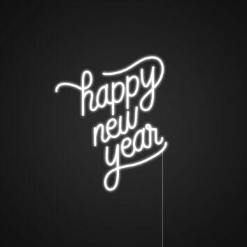 Vertical Happy New Year Script LED Neon Sign