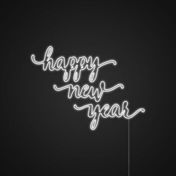 Wide Happy New Year Script LED Neon Sign