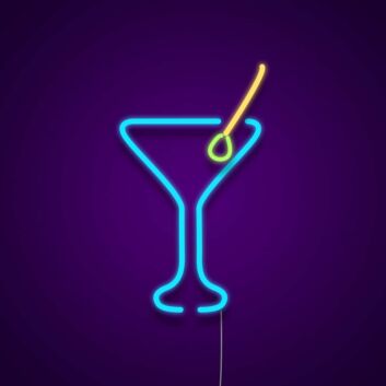 Martini Glass Neon Sign for Bars and Social Spaces