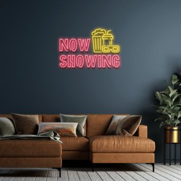 Now Showing Neon Sign for Home Theaters and Movie Lovers