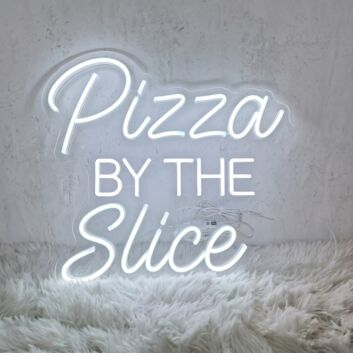 Pizza By The Slice Neon Sign for Pizzerias and Dining Areas