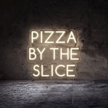 Pizza By The Slice Neon Sign for Pizzerias and Dining Areas