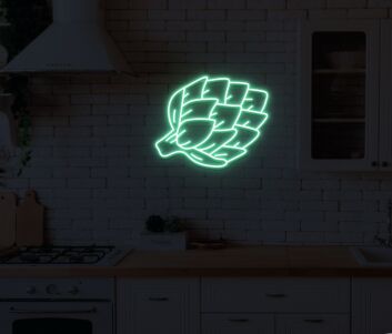 Artichoke Neon Sign for Food Lovers and Whimsical Decor