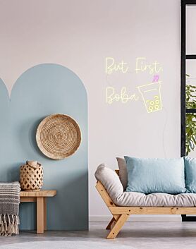 But First Boba Neon Sign for Tea Lovers