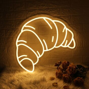 Croissant Neon Sign for Food Lovers and Whimsical Decor