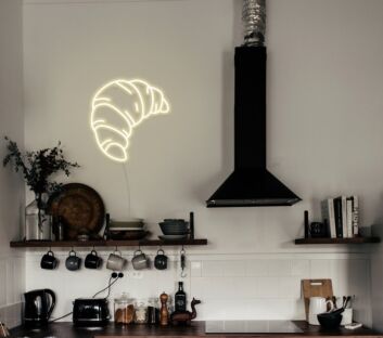 Croissant Neon Sign for Food Lovers and Whimsical Decor