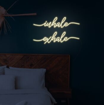 Inhale Exhale Neon Sign for Relaxation and Wellness Spaces
