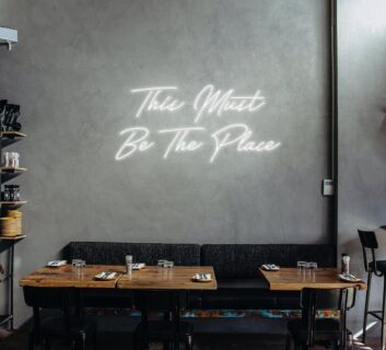 This Must Be The Place Neon Sign for Positive and Fun Spaces